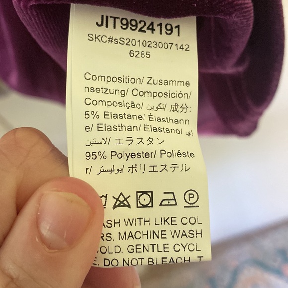 Gorgeous Purple Velvet V Neck Dress - Picture 3 of 4